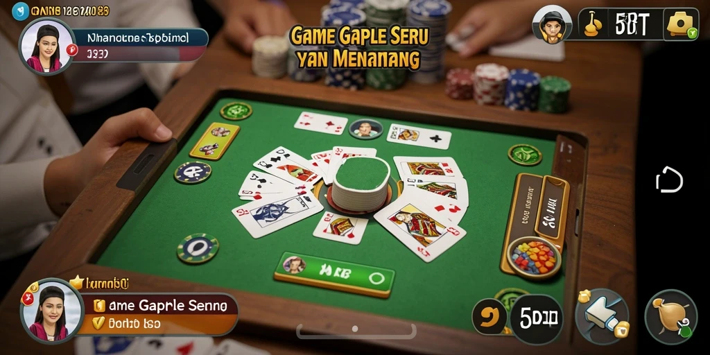 Screenshot 55RT menampilkan aksi seru bermain Gaple.