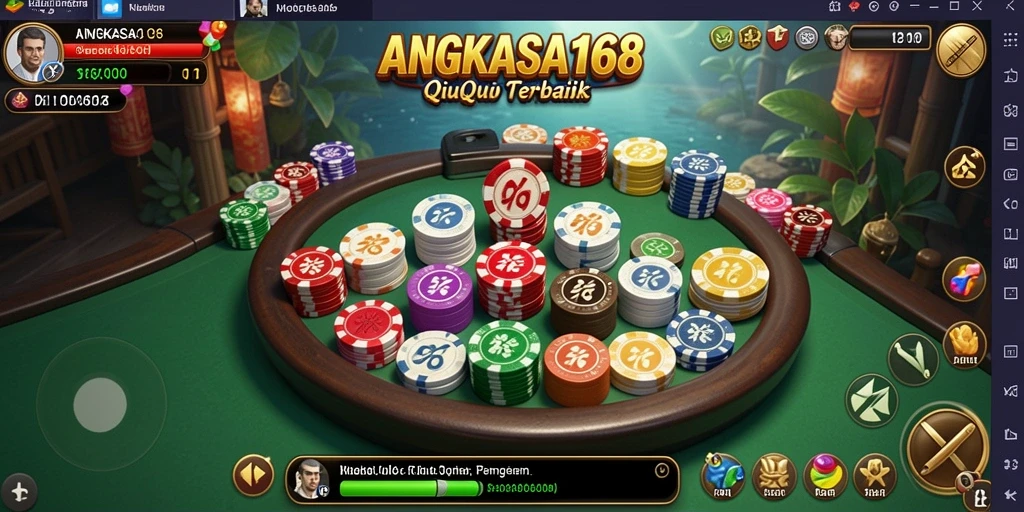 Tampilan antarmuka ANGKASA168 dalam permainan QiuQiu yang menarik.