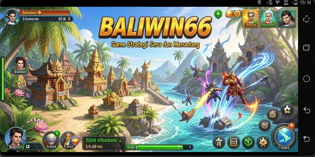 Screenshot menampilkan pertempuran strategis dalam BALIWIN66.