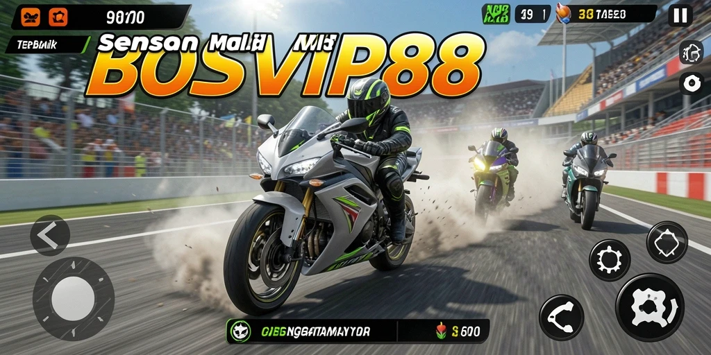 Gameplay seru dalam balapan motor yang mendebarkan.