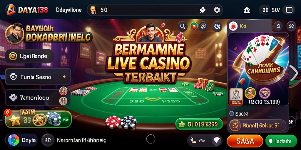 Tampilan menarik permainan Live Casino di DAYA138.