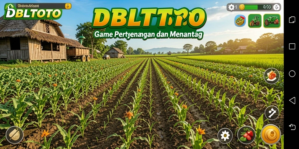 Screenshot gameplay DBLTOTO menampilkan aktivitas bertani yang seru.