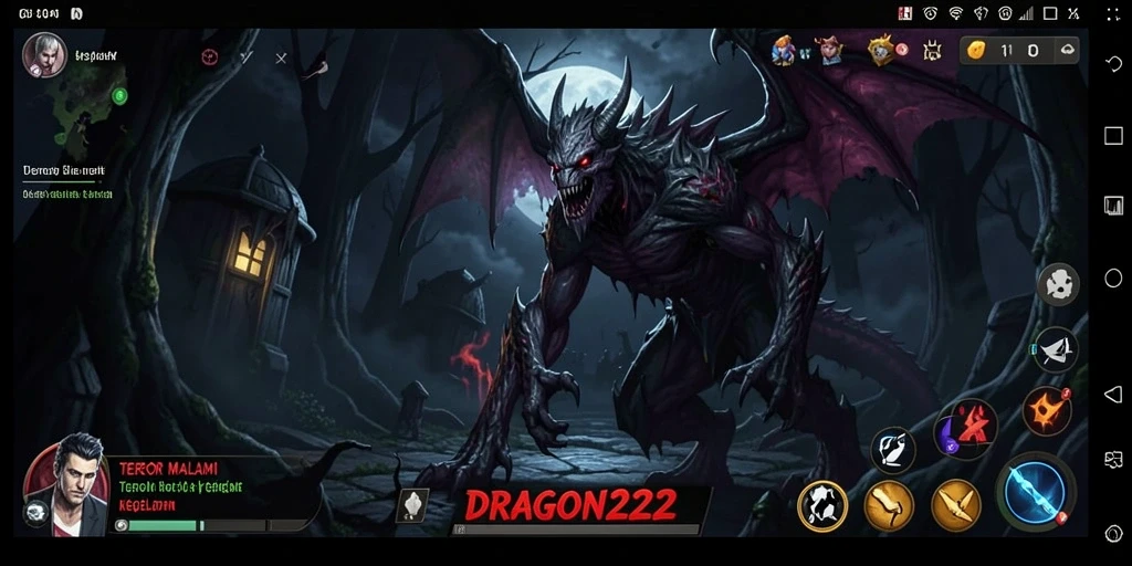 Screenshot gameplay DRAGON222 menampilkan suasana Horror yang menegangkan.