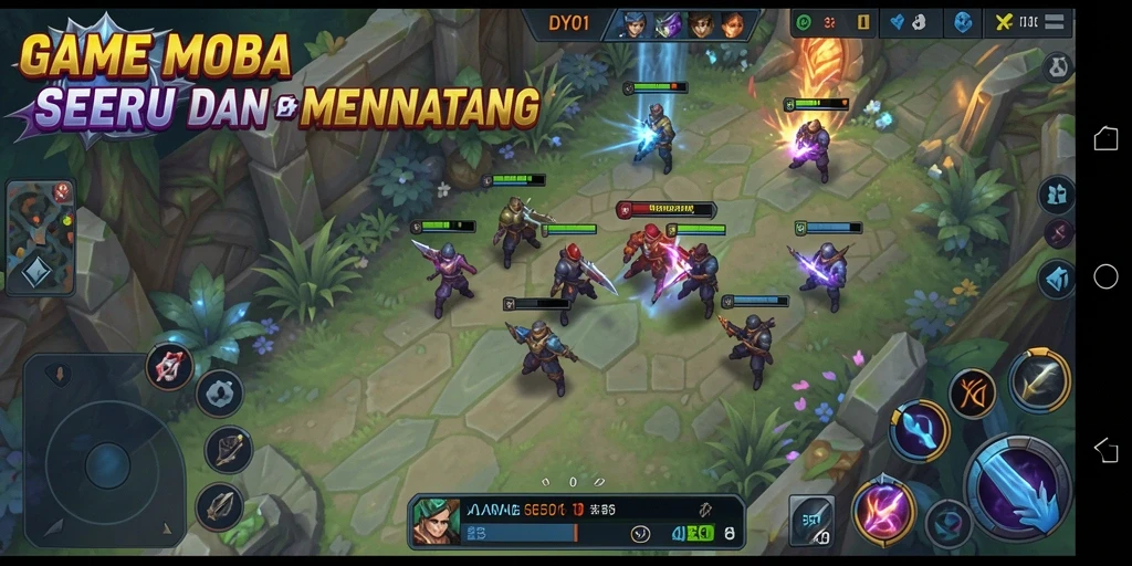 Tampilan gameplay seru dalam pertempuran tim di DY01.