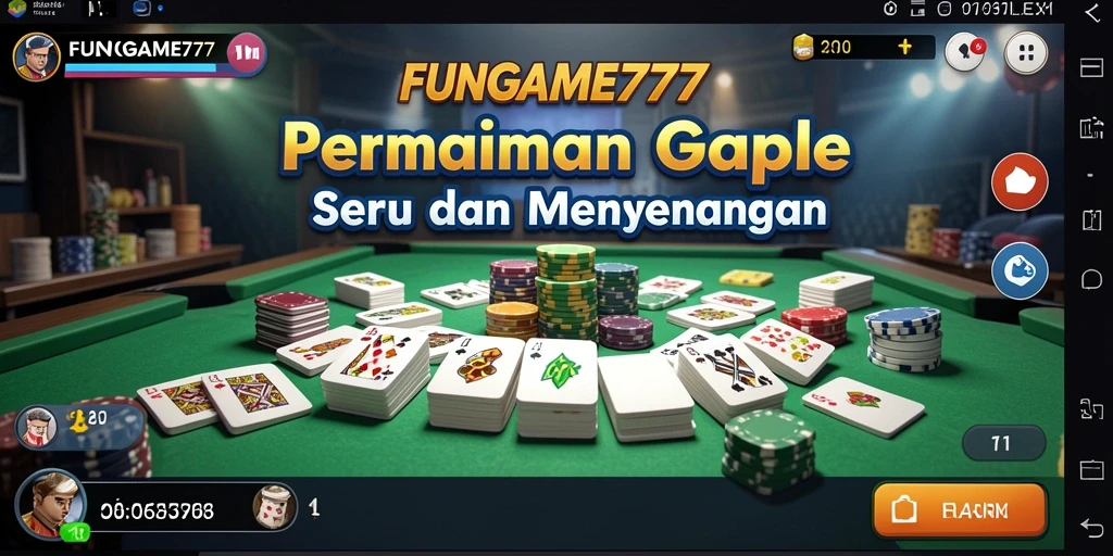 Tampilan gameplay seru FUNGame777 dalam bermain Gaple.