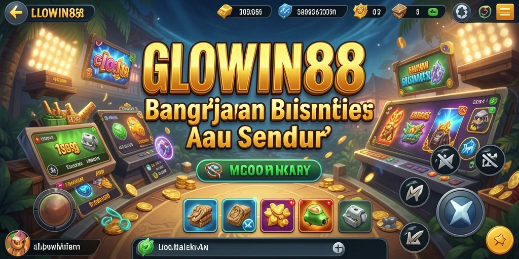 Tampilan gameplay GLOWIN88 saat membangun kerajaan bisnis.