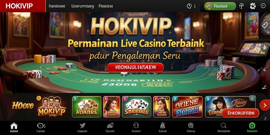 Screenshot HOKIVIP menunjukkan gameplay seru dari Live Casino.