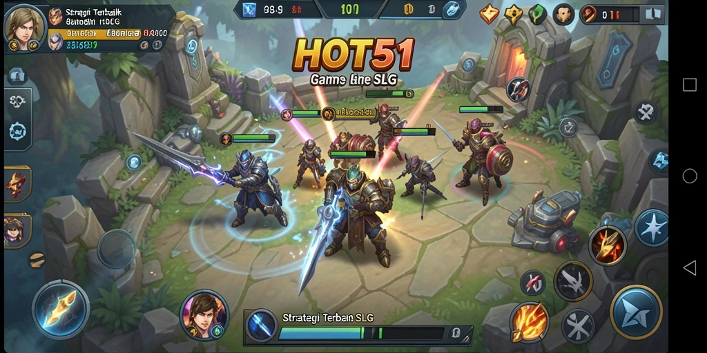 Tangkapan layar menampilkan pertempuran strategi yang mendebarkan dalam HOT51.