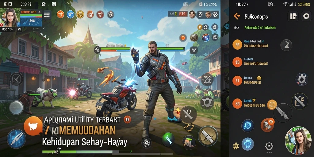 Screenshot utama ID777 menampilkan antarmuka aplikasi Utility yang sederhana dan fungsional.