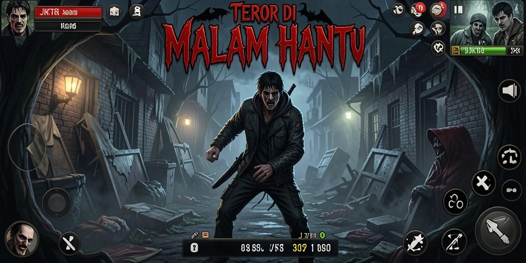 Tangkapan layar JKT8 menampilkan suasana mencekam dan gameplay yang intens.