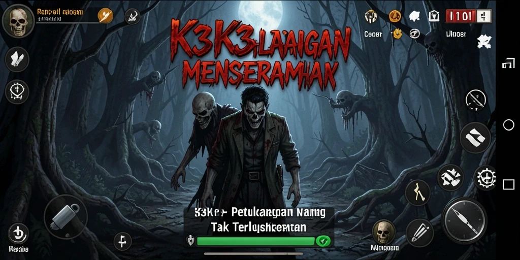 Screenshot gameplay K3K3 yang menampilkan suasana Horror yang mencekam.