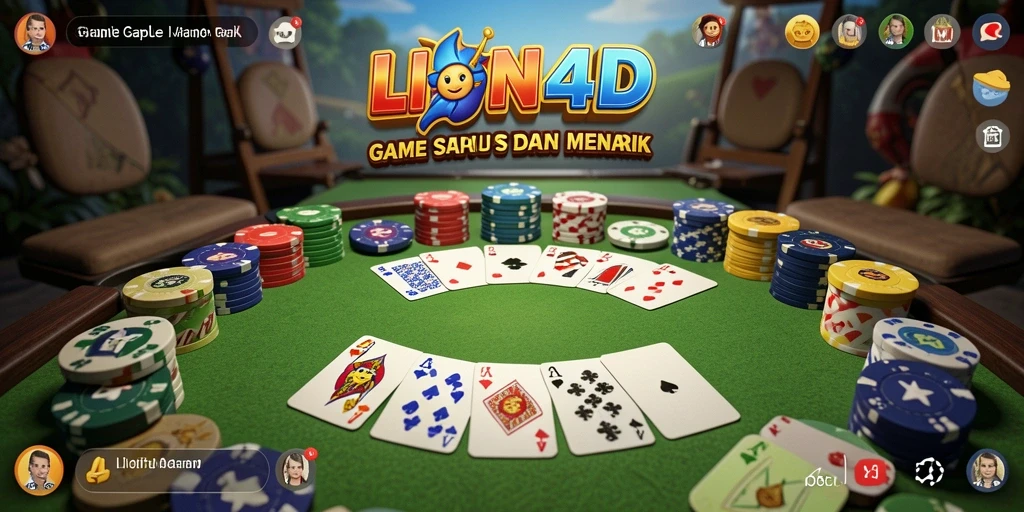 Screenshot LION4D menunjukkan gameplay Gaple yang seru dan interaktif.