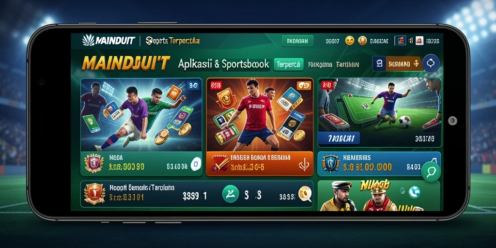 Gameplay MAINDUIT dengan berbagai opsi taruhan olahraga.