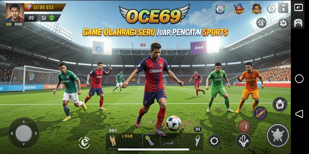 Tangkapan layar OCE69 menampilkan momen seru dalam pertandingan olahraga.