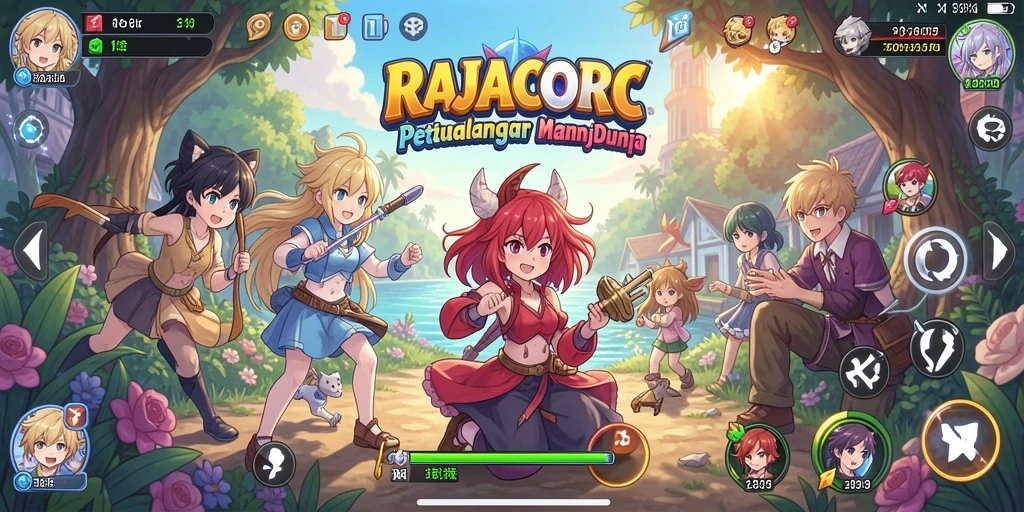 Gameplay seru dengan karakter anime unik di RAJACORC.