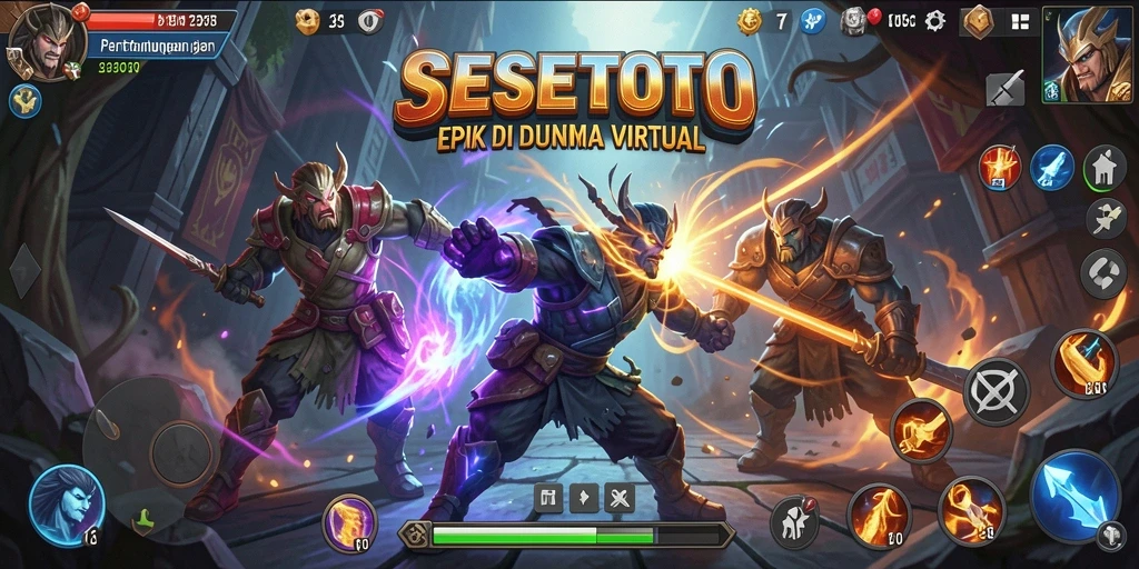 Tampilan pertarungan seru SESETOTO dengan grafis yang memukau.