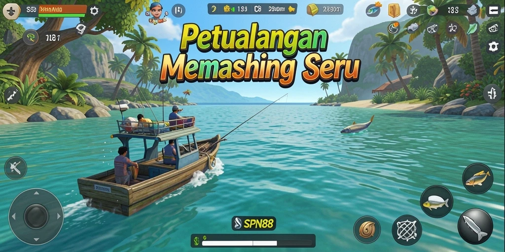 Tampilan gameplay menarik dari SPN88 yang menunjukkan aksi memancing yang seru.