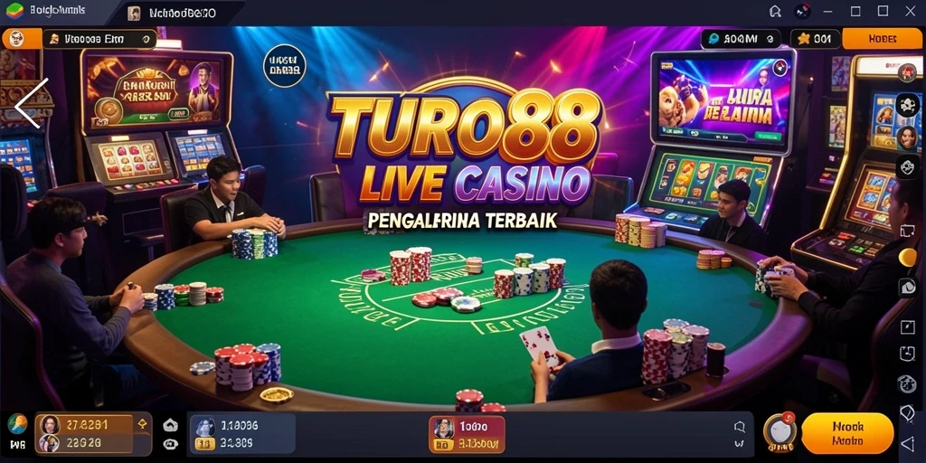 Tampilan gameplay Live Casino yang mendebarkan di TURBO88.